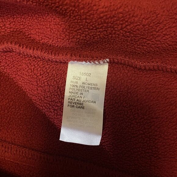 Woolrich Andes Fleece Vest Women's Large Red Mock Neck Pockets Outdoors Holiday - Picture 8 of 11